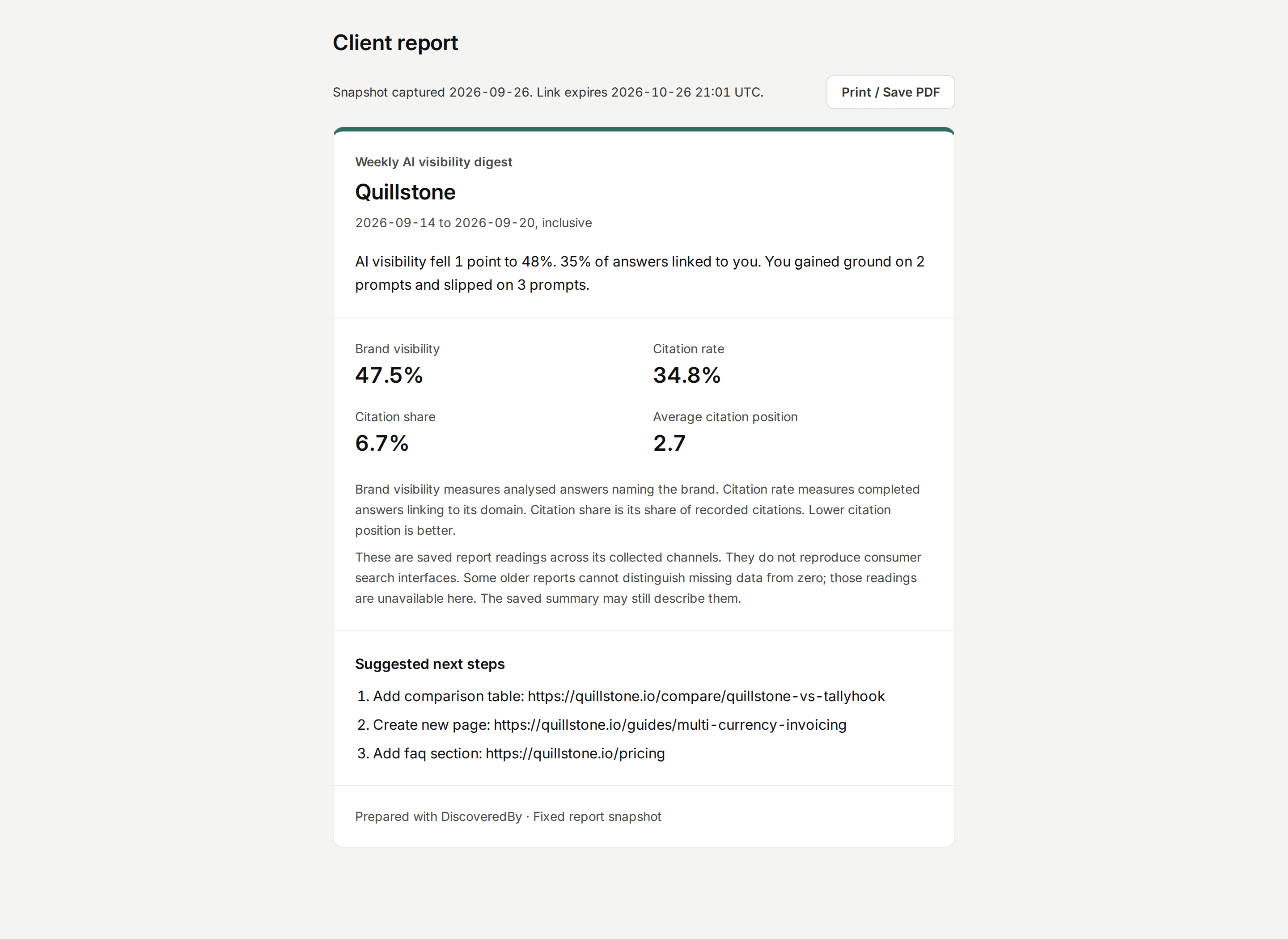 The client digest opened without an account